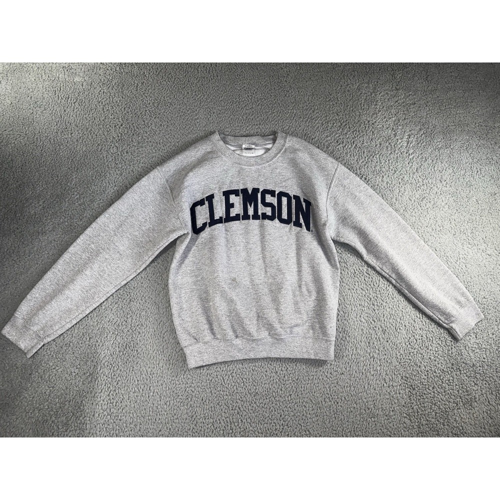 Vintage Clemson Sweatshirt Men Small Graphic Spell Out Fleece Pullover Y2K 90s